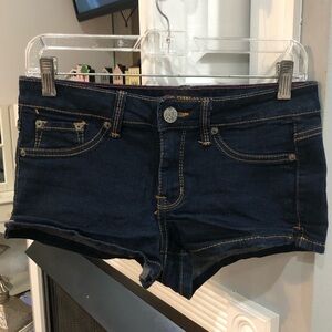 Vintage Y2K 2 BWU Dark Blue Denim Jean Mini Shorts